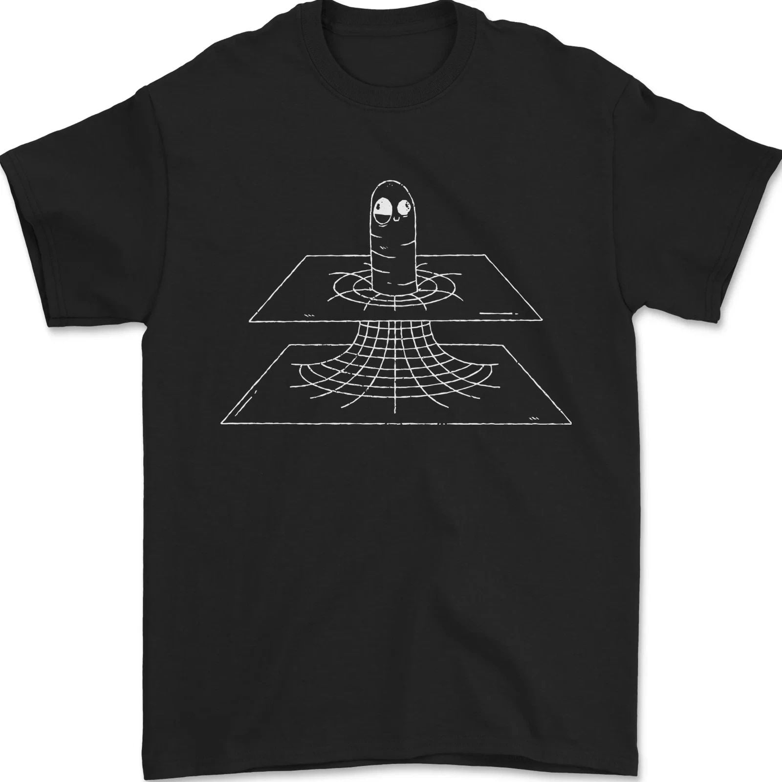 Wormhole Funny Space Worm SCI-FI Cosmos Mens T-Shirt 100% Cotton