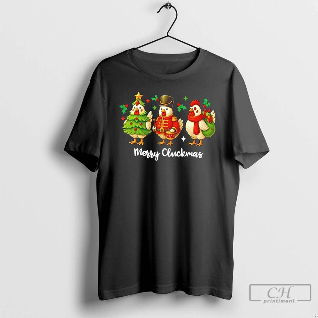 Classic Christmas Chicken Merry Cluckmas T Shirts