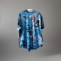 yininf men’s hipster hip hop short sleeve print t shirt blue 3xl street style