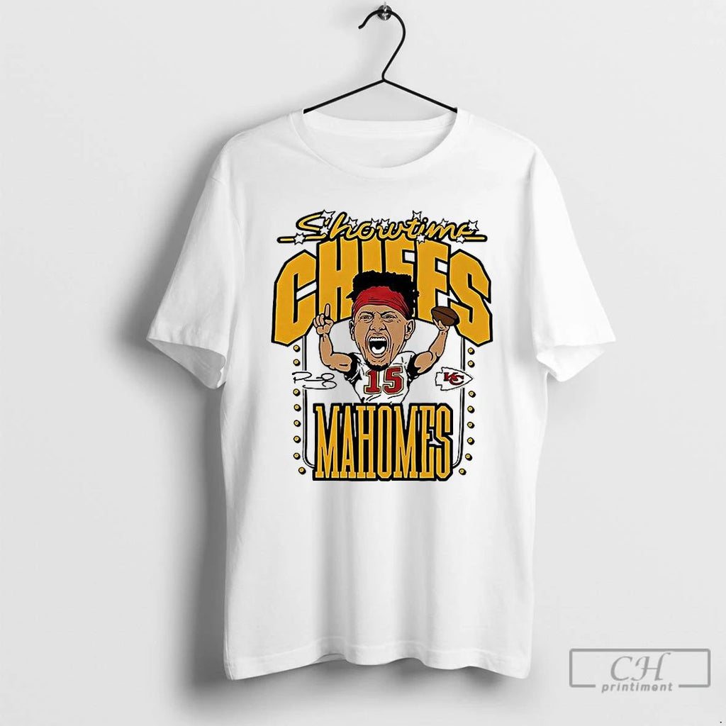 Classic Patrick Mahomes Kansas City Chiefs Football Showtime Caricature Signature T Shirts