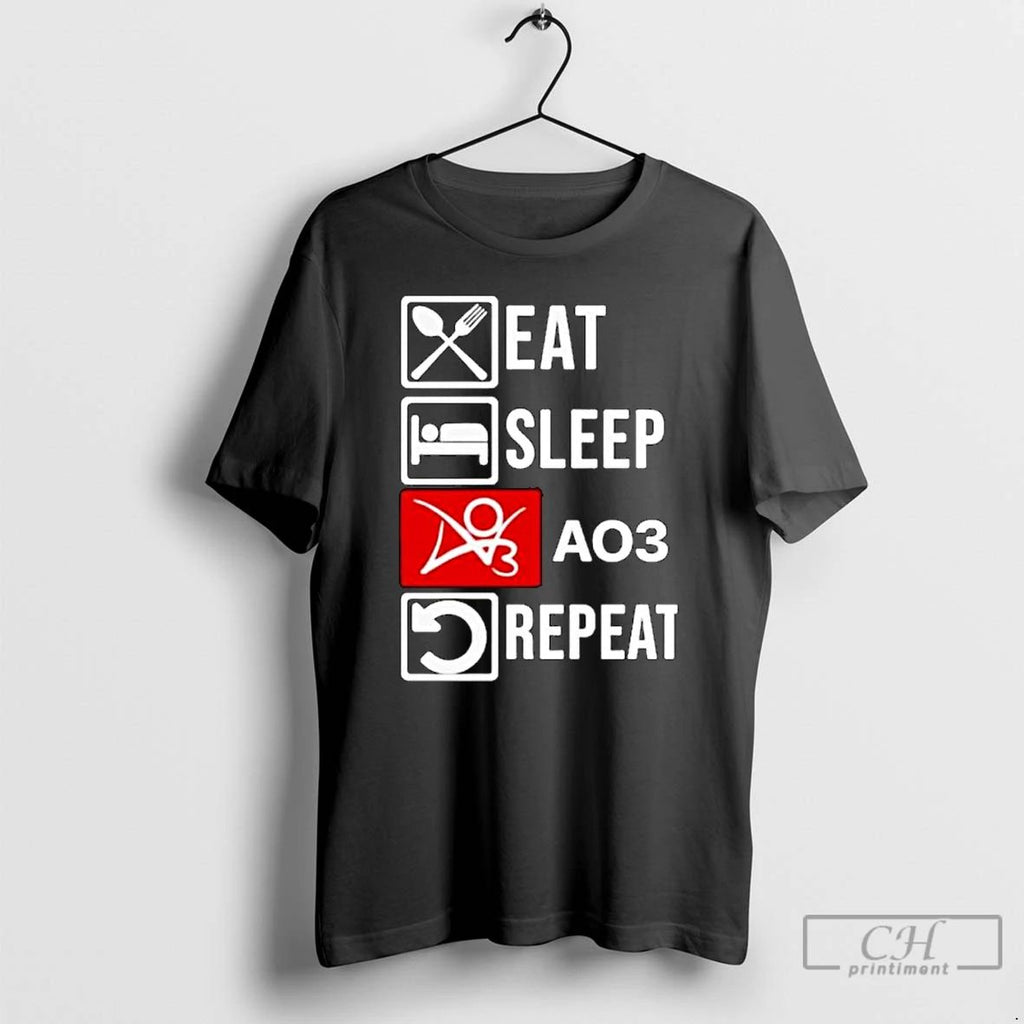 Classic Eat Sleep Ao3 Repeat Ornaments T Shirts