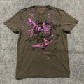 Buffalo David Bitton T Shirt Mens Medium Gray Cotton Graphic Print Crew Neck