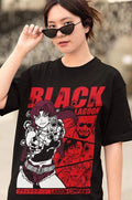 Anime Black Lagoon Revy T-shirt Manga Strip Girl Black T Shirt S - 5XL
