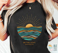 Boho Retro Be The Light Matthew 5 14 Christian TShirt, Boho Bible Verse Sunburst