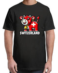 Swiss Cow Flag Switzerland Cute Swiss Alps T-Shirt Unisex S-4XL