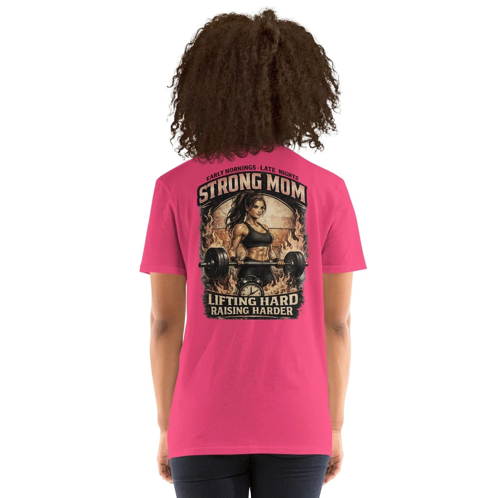 Strong Mom Gym Shirt Lifting Hard Raising Harder Fitness T-Shirt