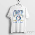 Classic Los Angeles Dodgers Back To Back World Baseball Champions Trophy T Shirts