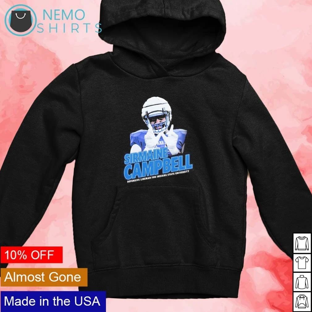 Sirmaine Campbell Vintage Indiana State University Defensive Lineman shirt