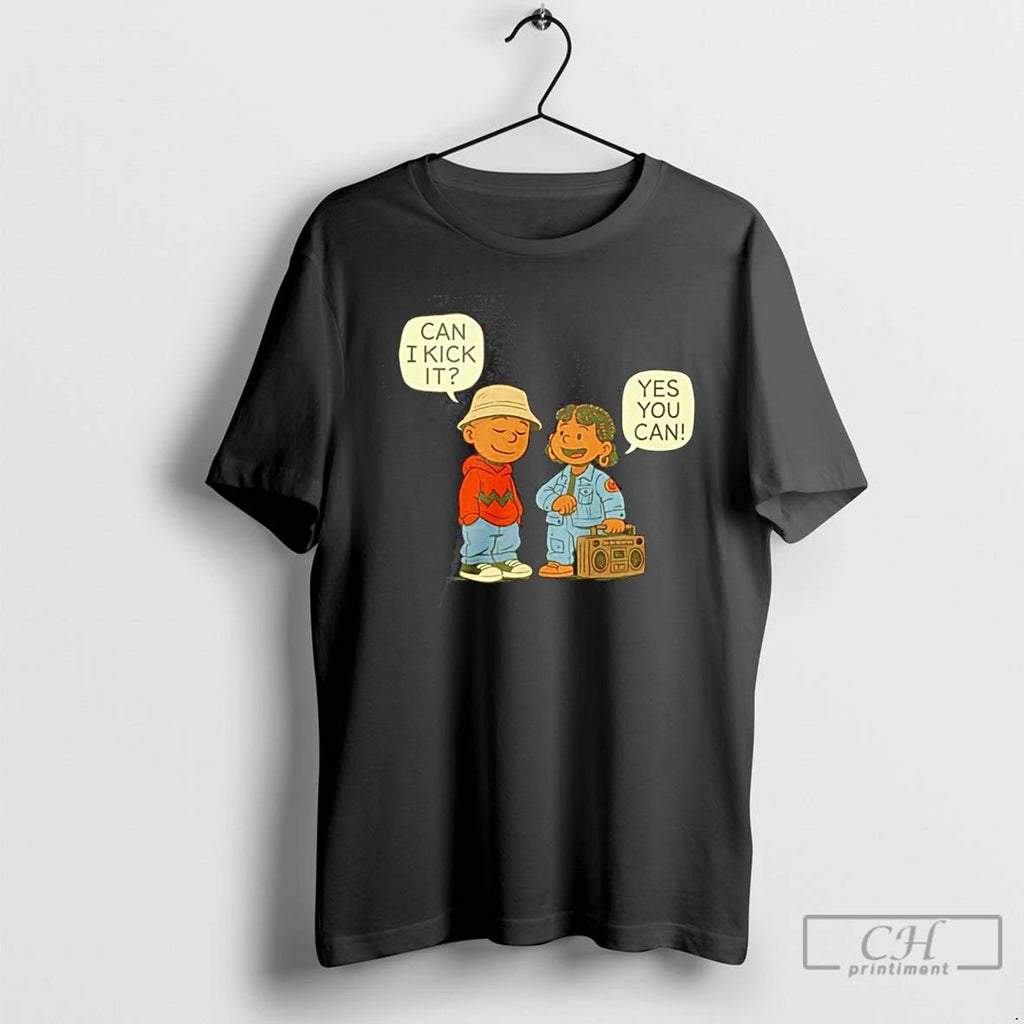 Classic Peanuts Can I Kick It Yes You Can Cartoon T Shirts