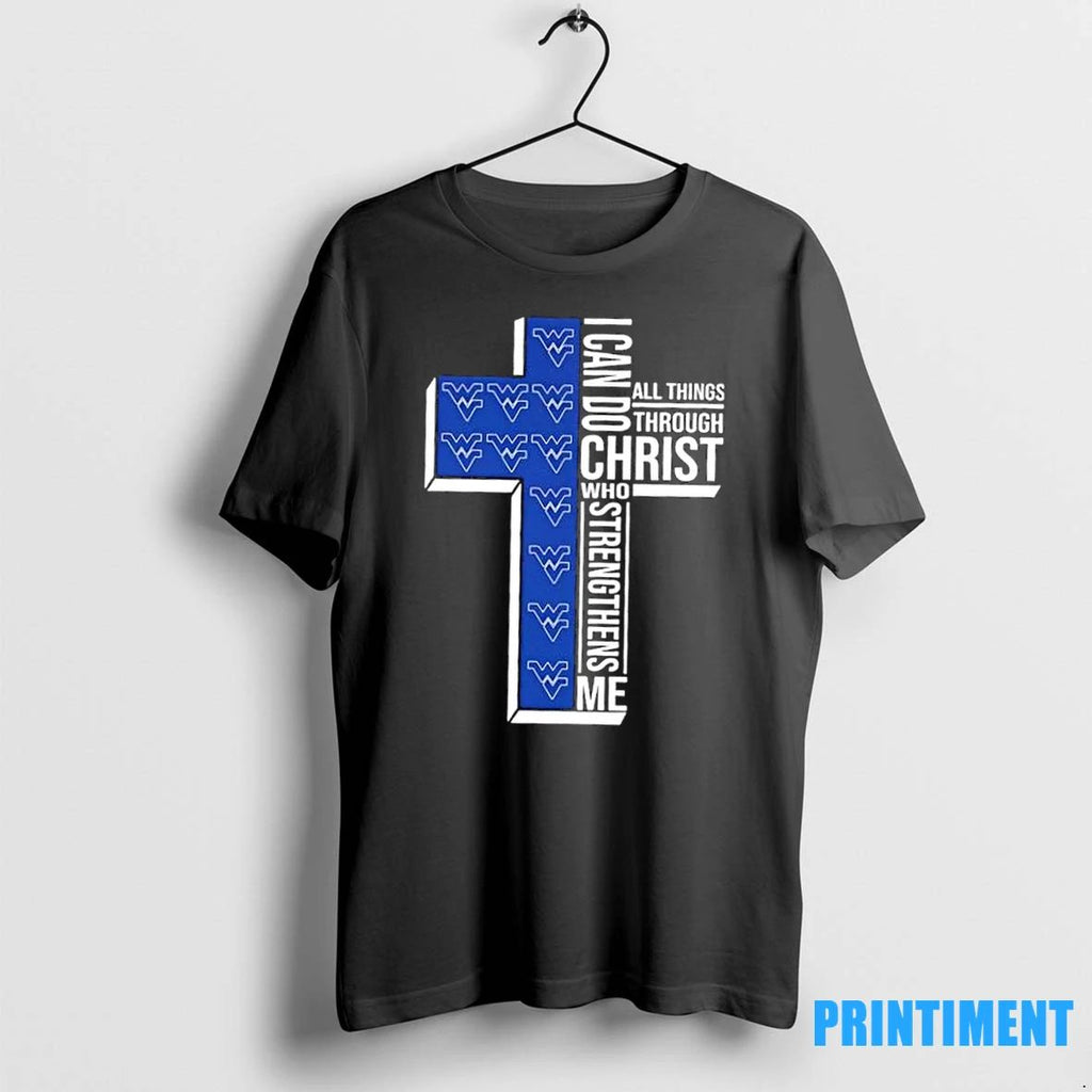 I Can Do All Things Through Christ Who Strengthens Me West Virginia Mountaineers Football Cross