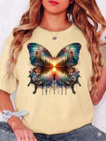 Boho Sunset Comfort Tee Aesthetic Nature Core Beach Vibes Soft Graphic Shirt