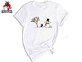 Christmas Snowman & Cat T-Shirt, Christmas Tree Shirt, Cute Snowman Tee