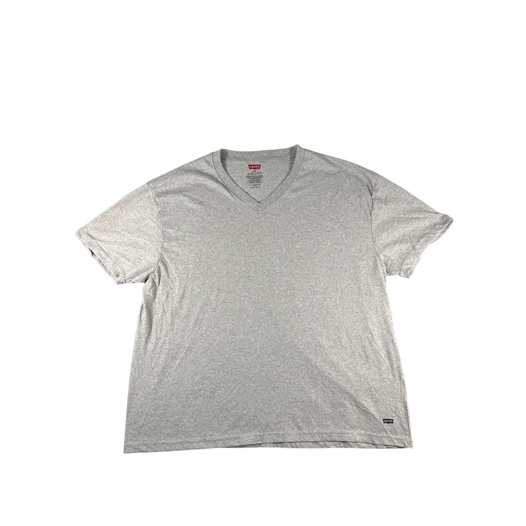 Levis Mens XL Heather Gray V-Neck Short Sleeve T-Shirt Cotton Blend Basic Tee