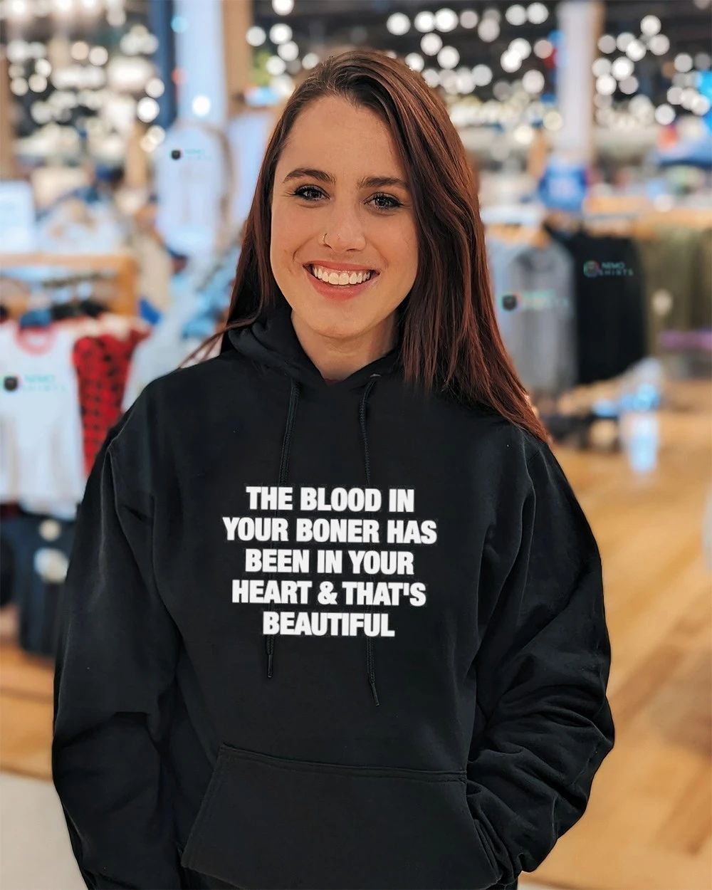 The blood in your boner has been in your heart and that’s beautiful shirt