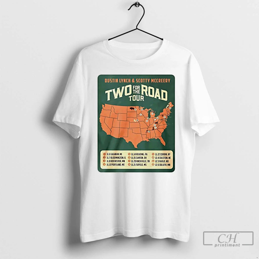 Classic Scotty Mccreery And Dustin Lynch Two For The Road Tour 2025 T Shirts