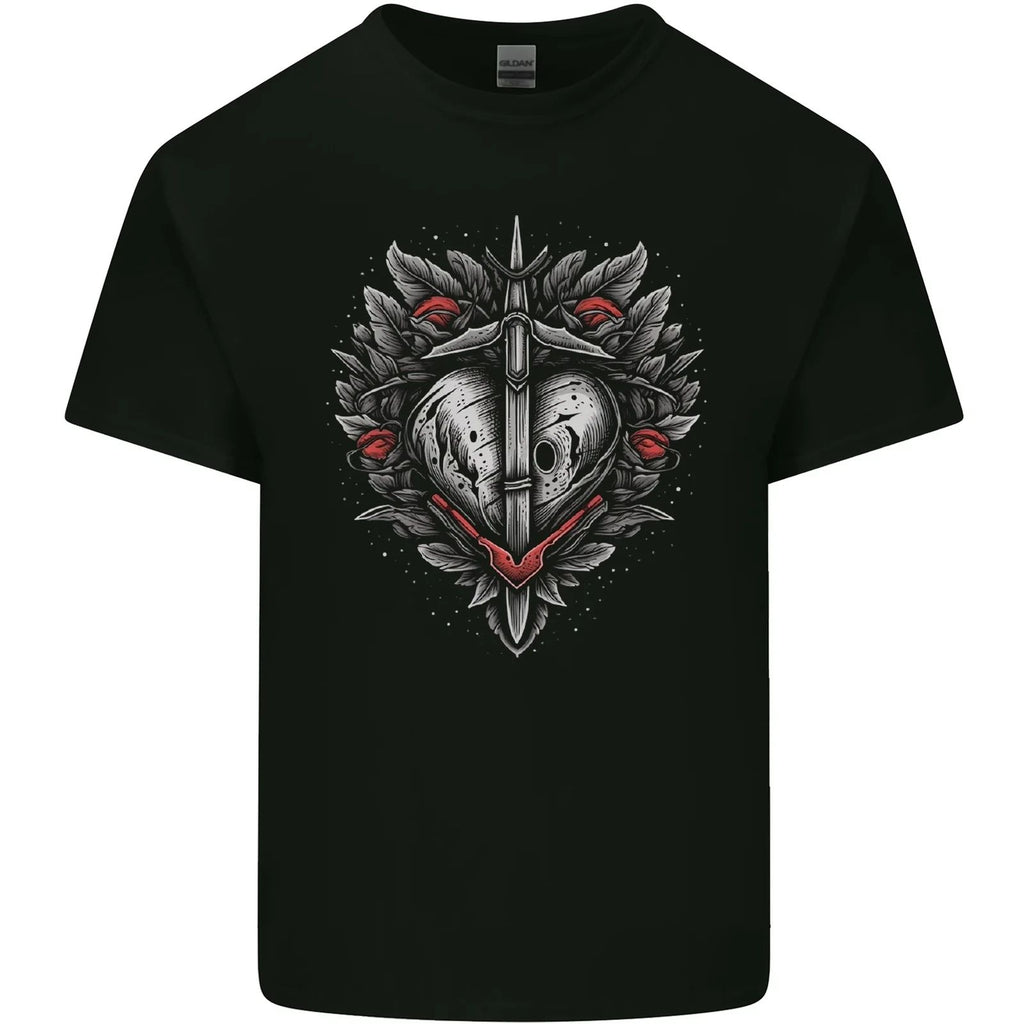 Fantasy Heart & Sword Mens Light Cotton T-Shirt