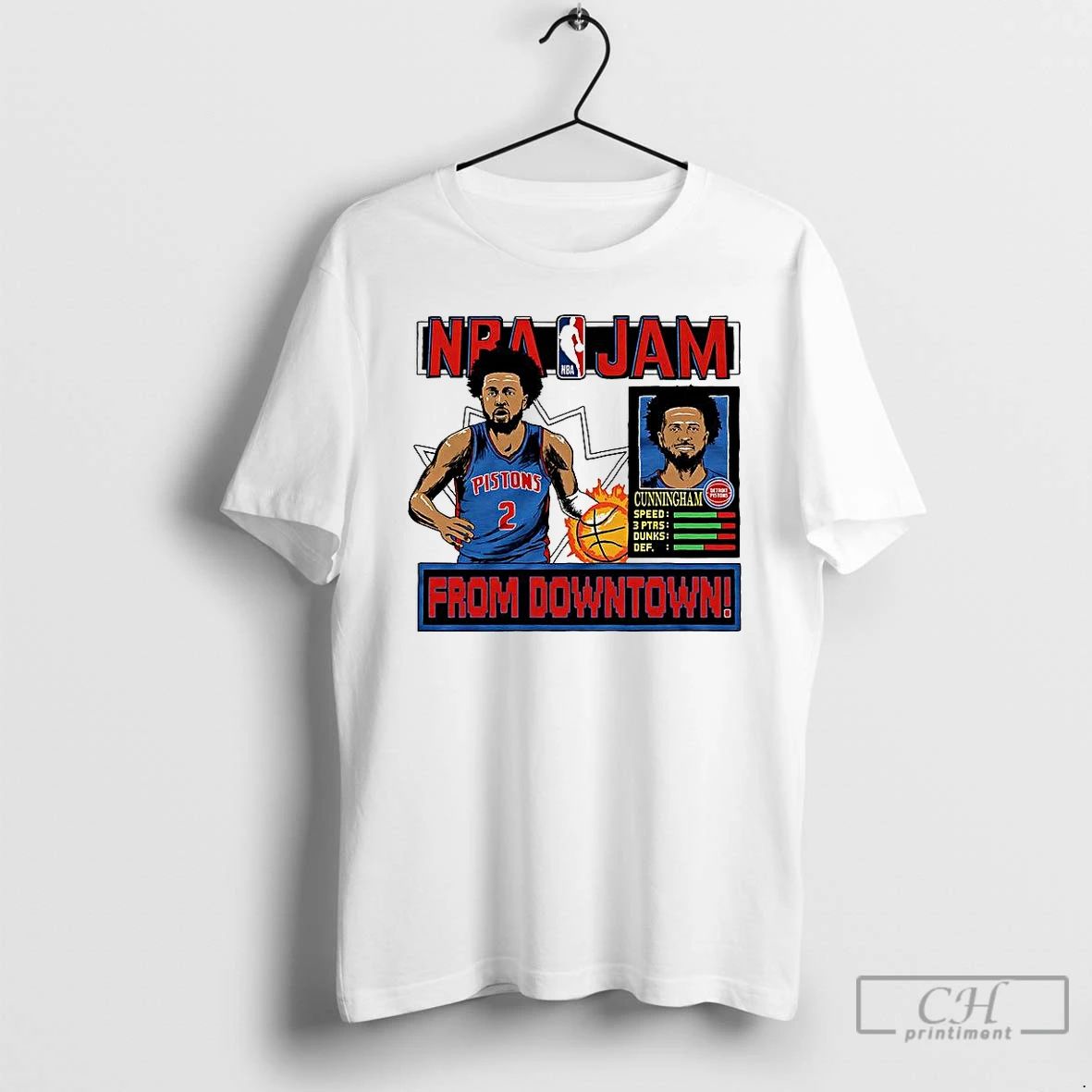 Classic Cade Cunningham Detroit Pistons Nba Jam From Downtown Classic Video Game T Shirts