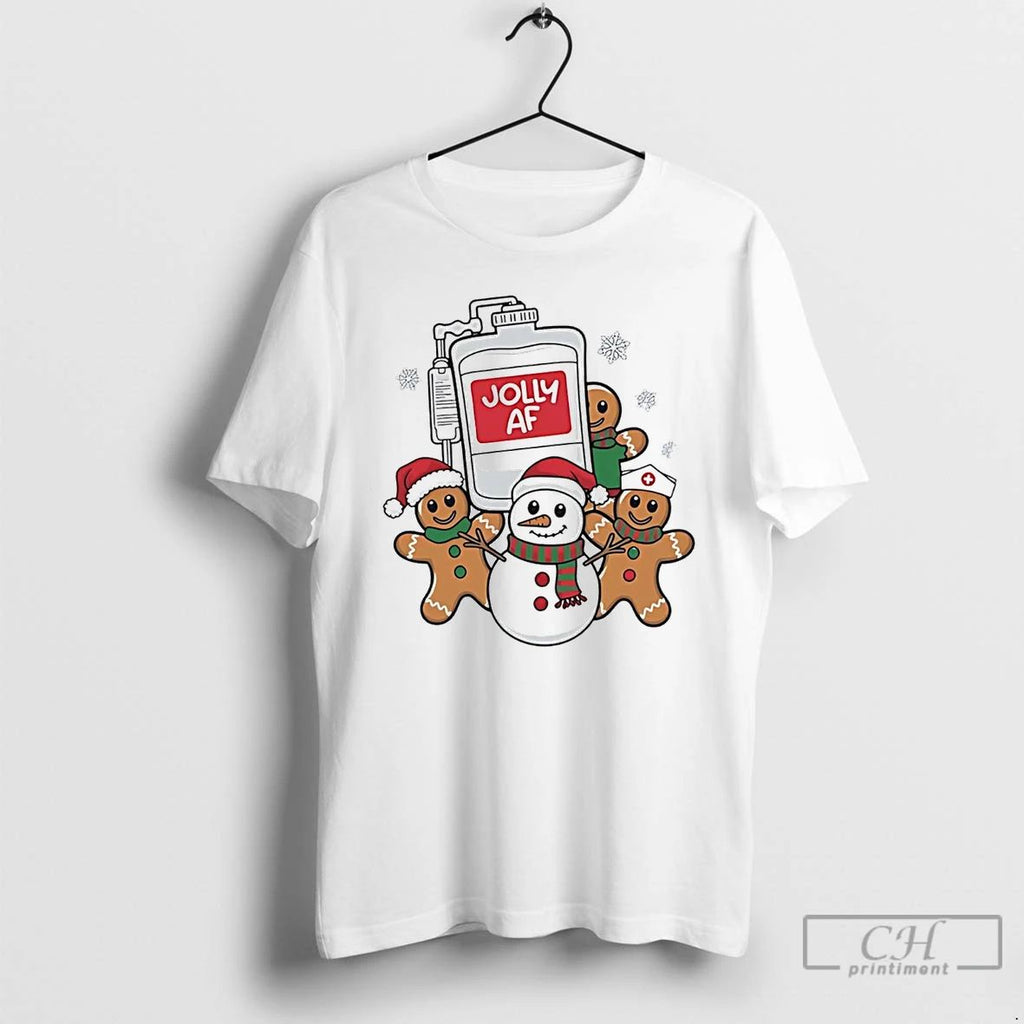 Classic Snowman Gingerbreads Jolly Af Christmas T Shirts