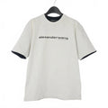 Alexander Wang XS Gray Cotton Layered Logo T-Shirt Short Sleeve Used B