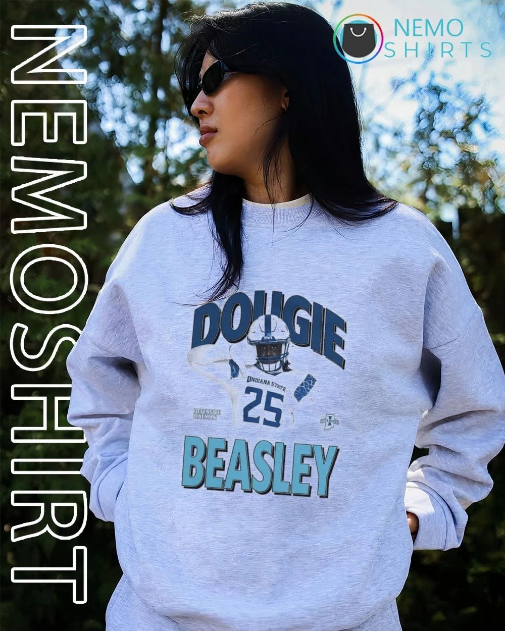 Dougie Beasley Indiana State Sycamores No 25 Defensive Lineman shirt