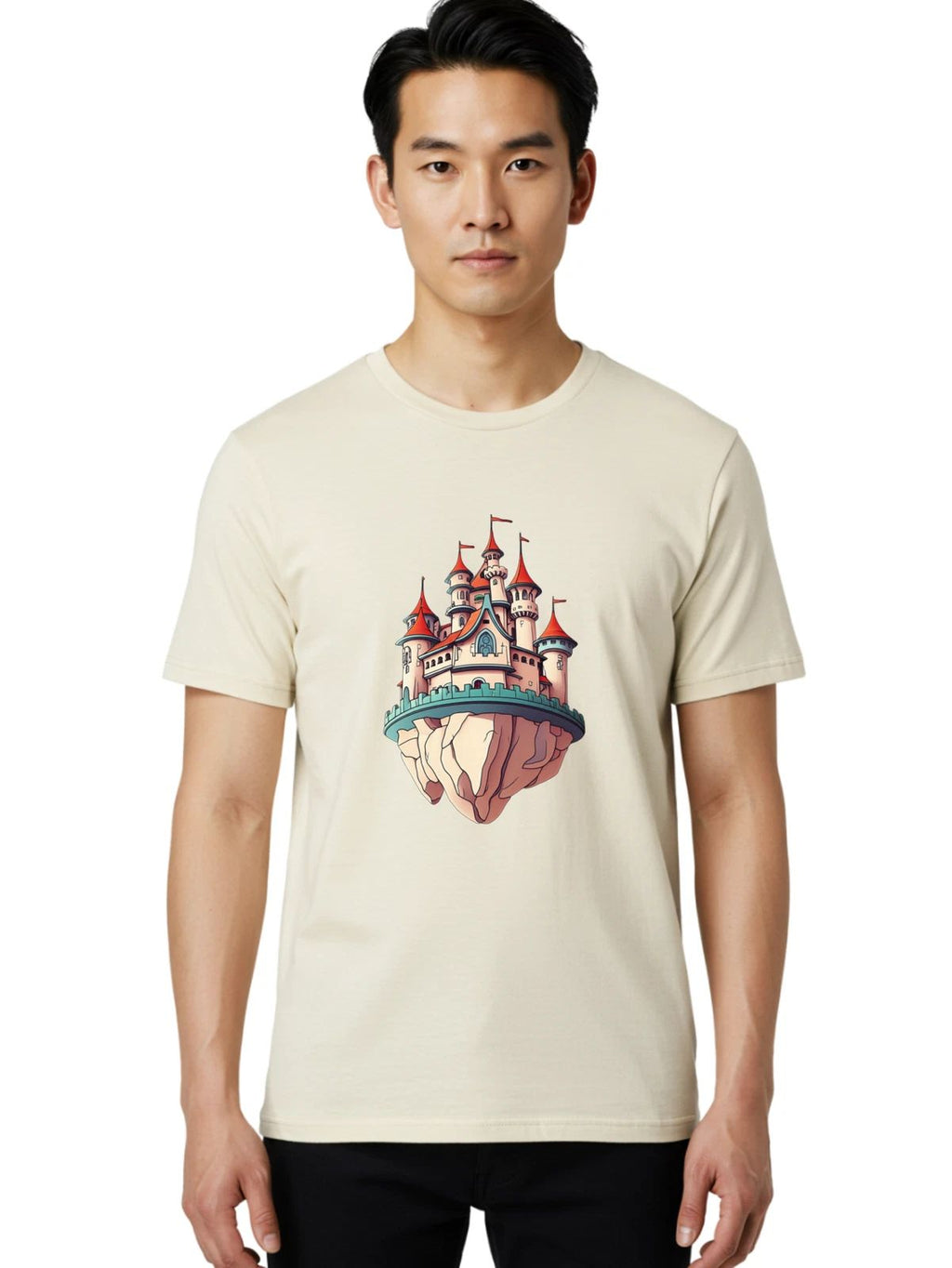 Floating-Castle-1 Mens Graphic Tee, 100% Cotton, Casual Summer Wear