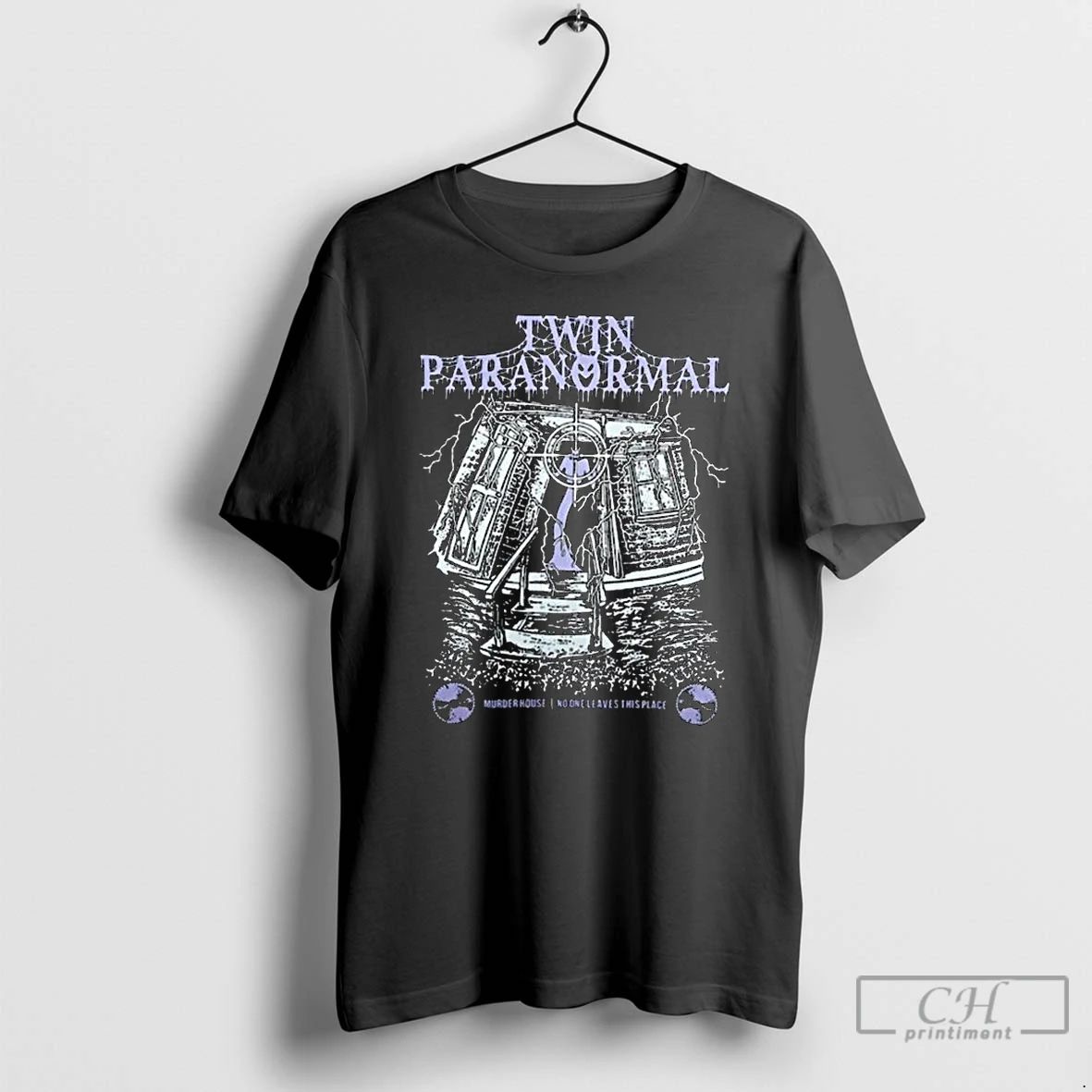 Classic Twin Paranormal Murder House No One Leaves This Place Long Sleve T Shirts