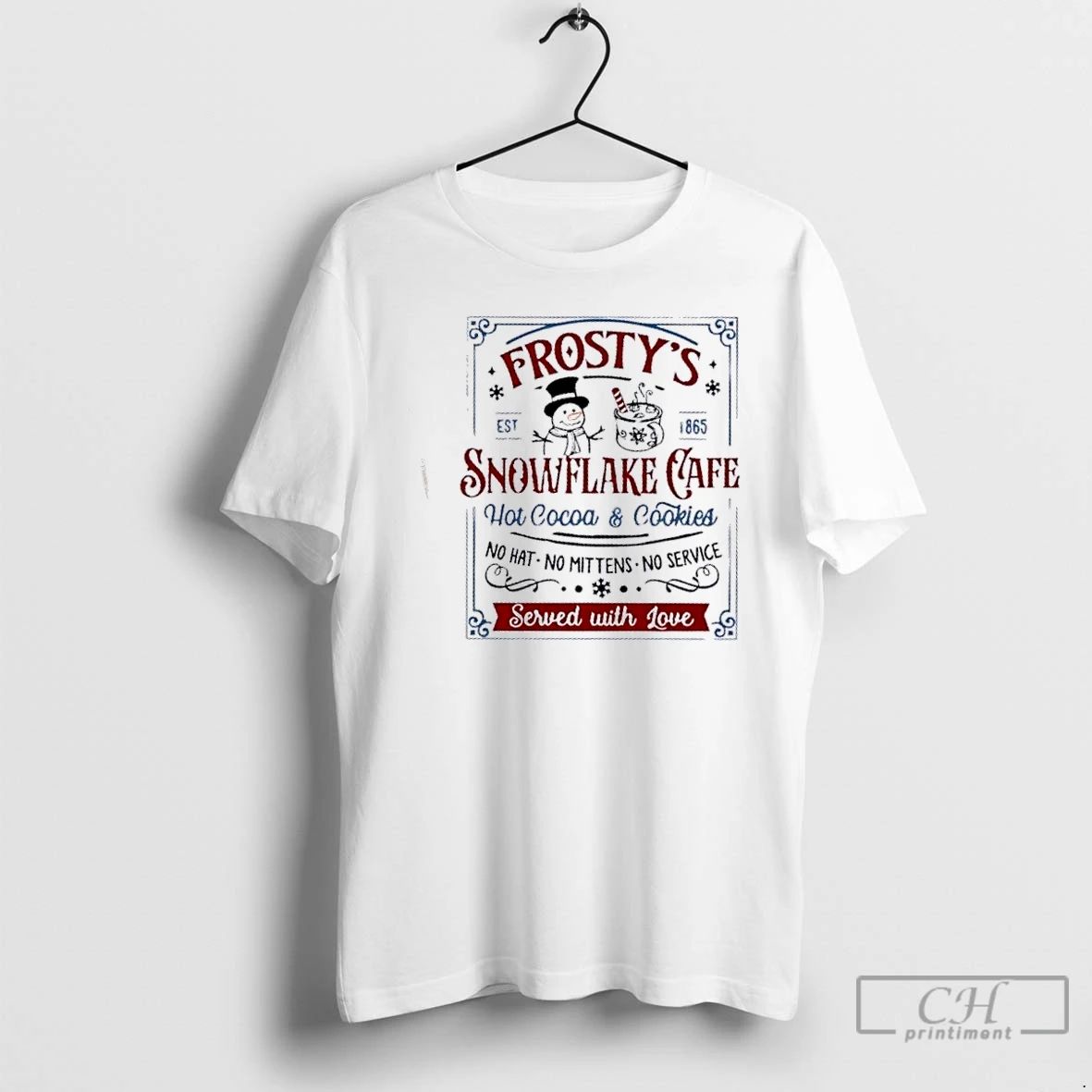 Classic Frostys Snowflake Cafe Holiday Teacher T Shirts