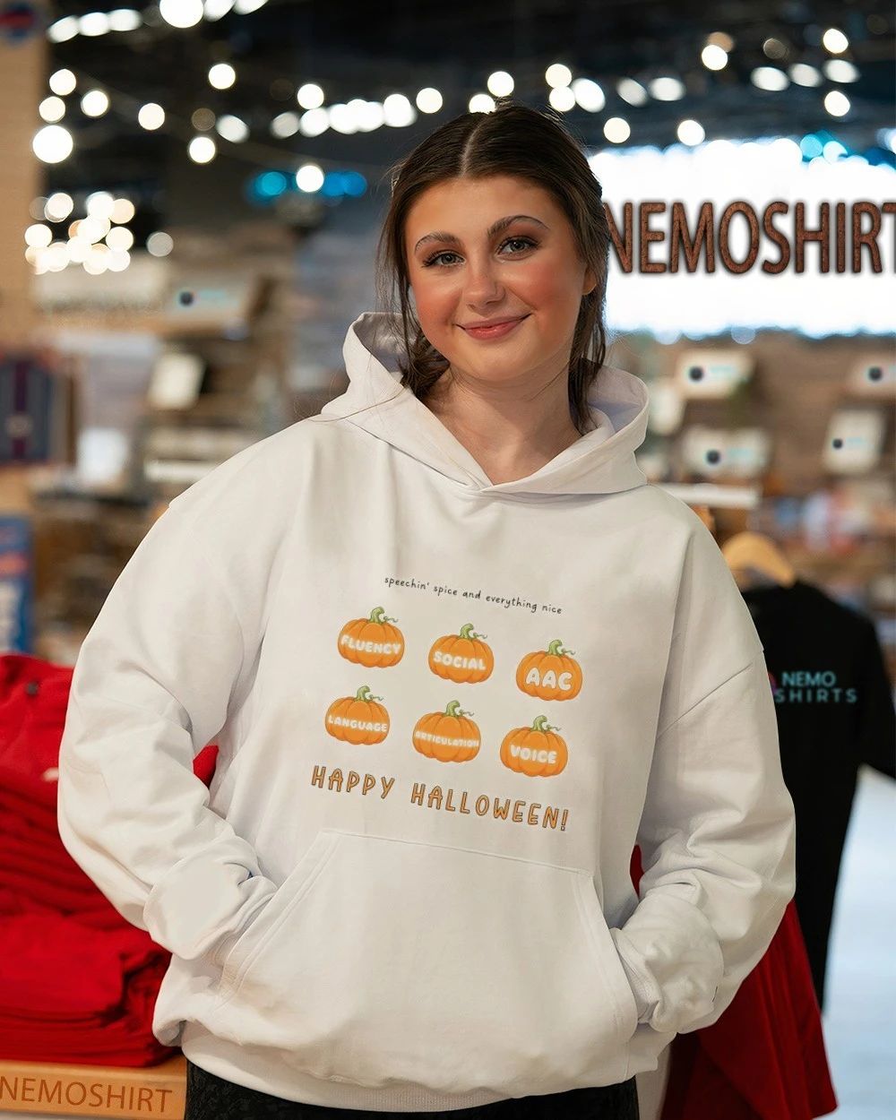 Speechin’ Spice and Everything Nice Happy Halloween Speech Therapy Pumpkins shirt