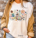 Boho Folk Art Bird Comfort Tee Soft Cotton Graphic Shirt Gift