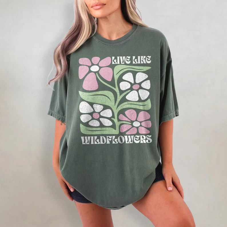 Boho Floral Wildflowers Comfort Tee