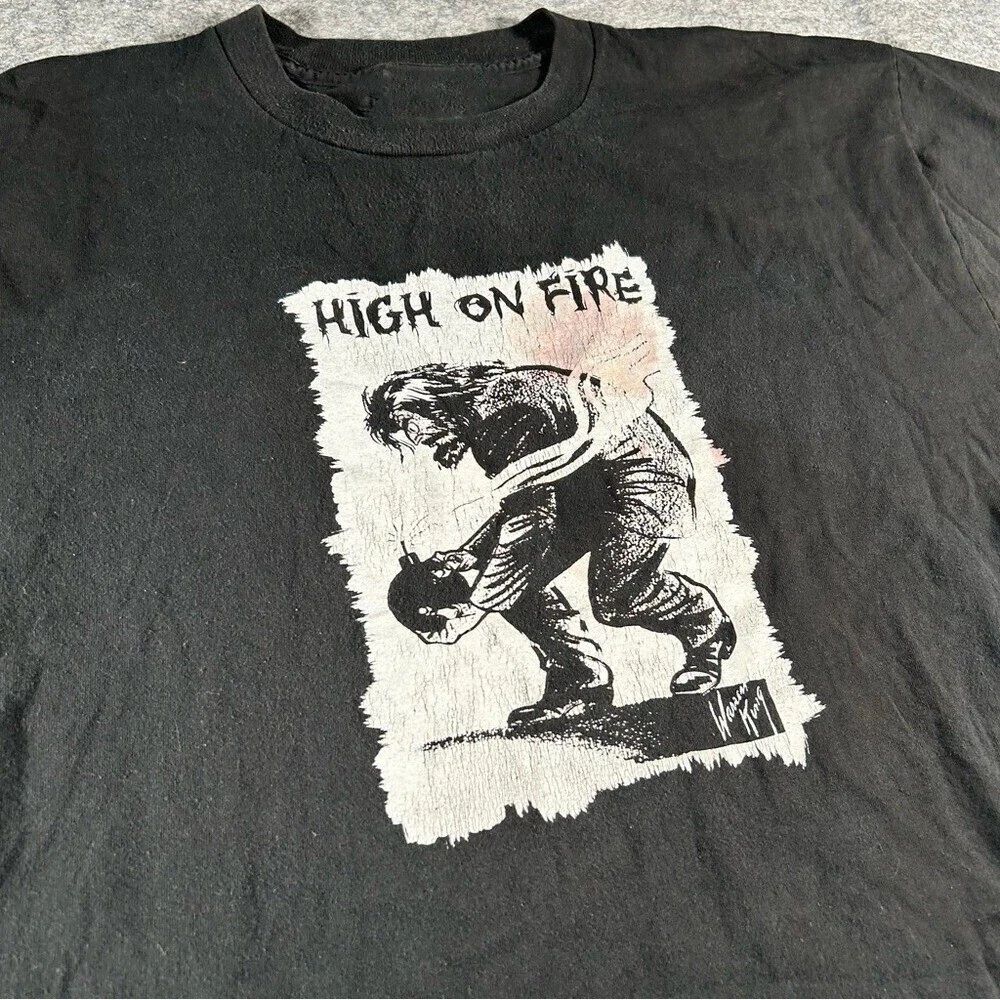 Vintage High On Fire Black Cotton All size S-5XL Gift Fans T-Shirt BT1475