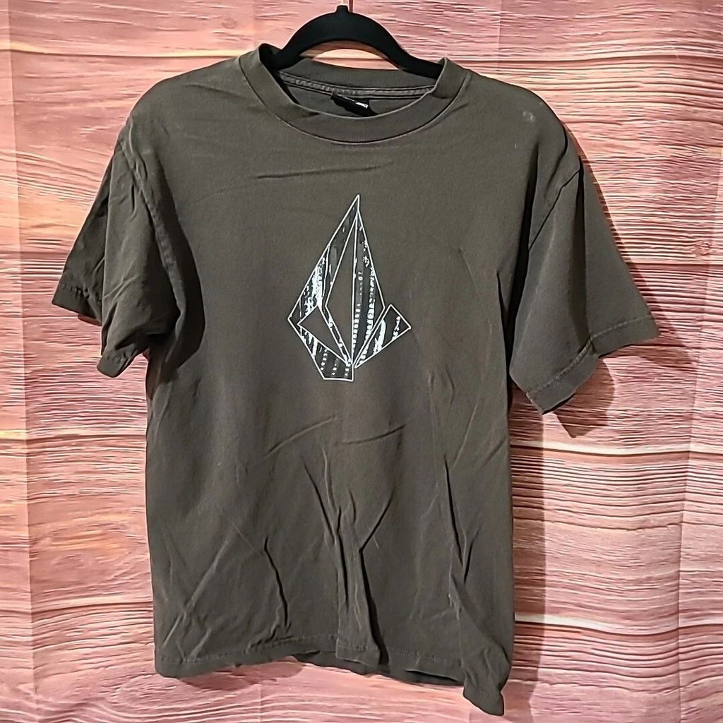 Vintage Volcom Brown Skateboard T Shirt, Men's Size Medium (Hole)