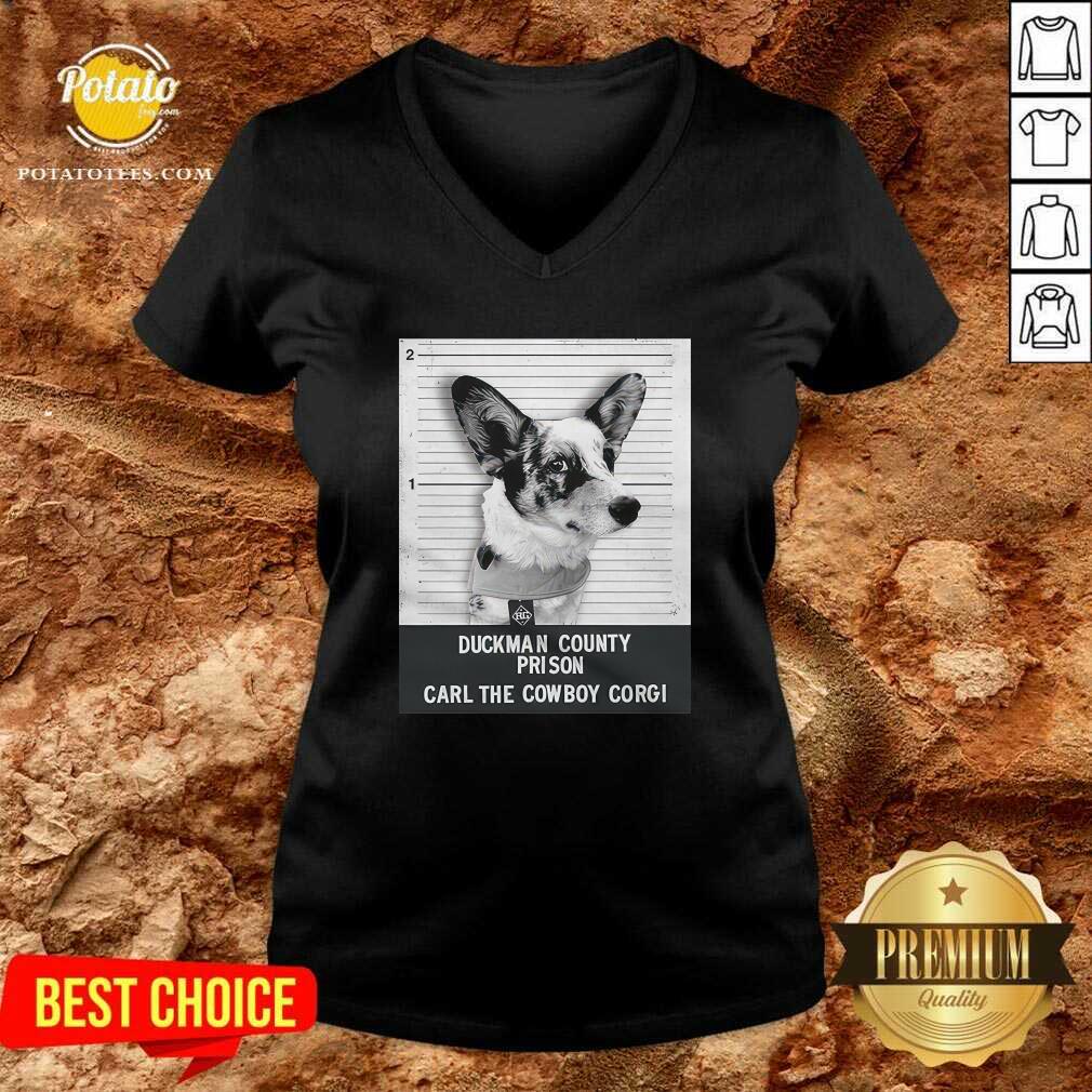 Duckman County Prison Carl The Cowboy Corgi T-shirt
