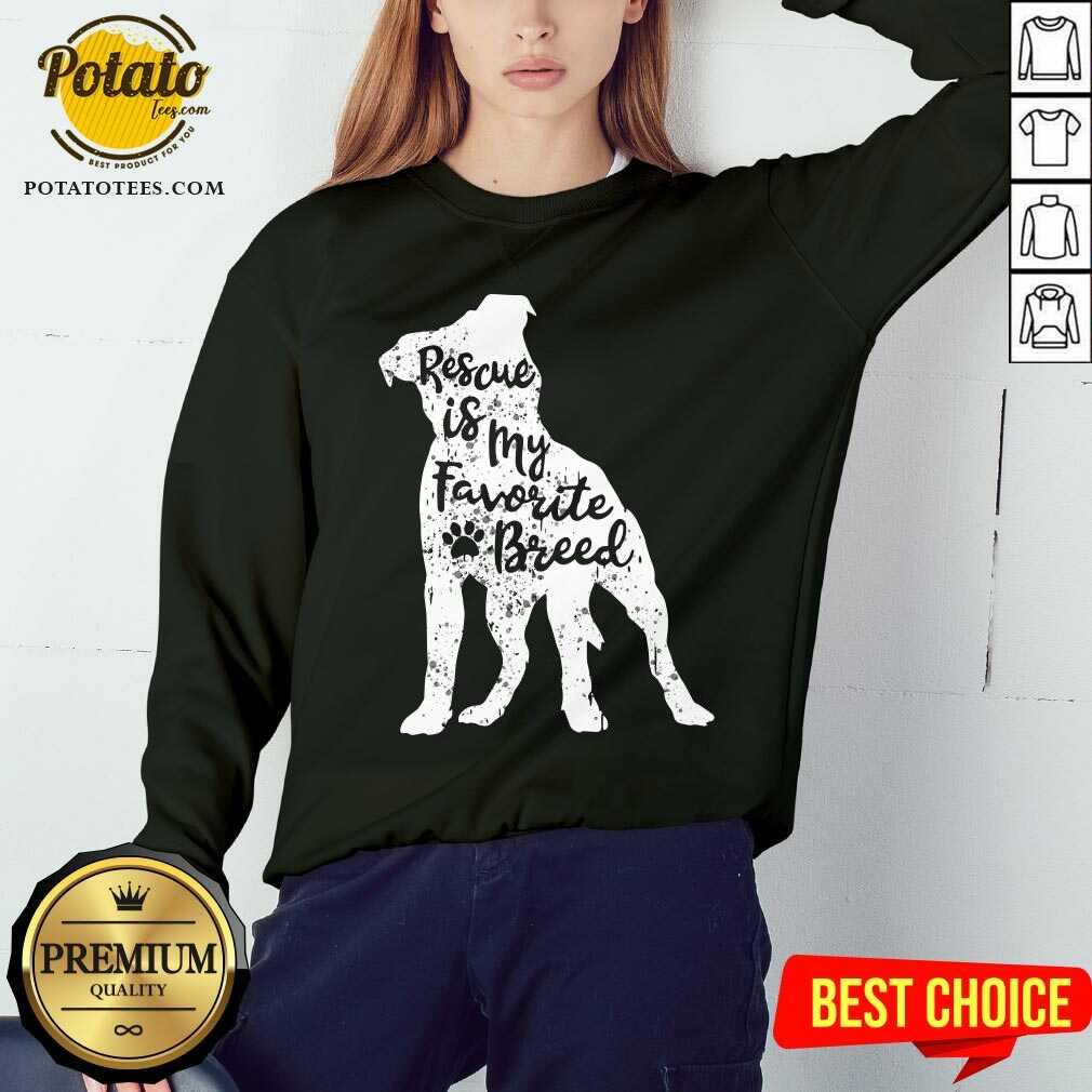 Women’s Rescue Is My Favorite Breed Pitbull Dog Pit Bull Mom Gift Shirt