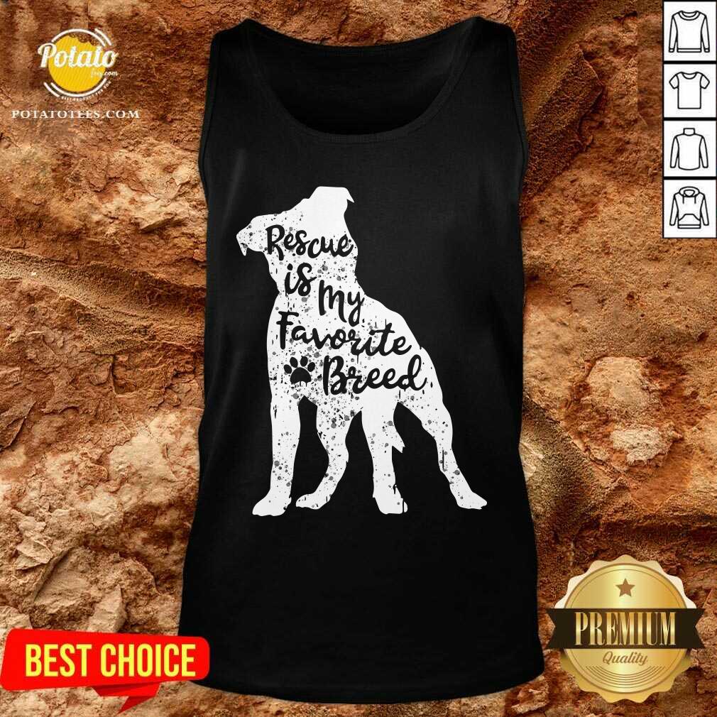 Women’s Rescue Is My Favorite Breed Pitbull Dog Pit Bull Mom Gift Shirt