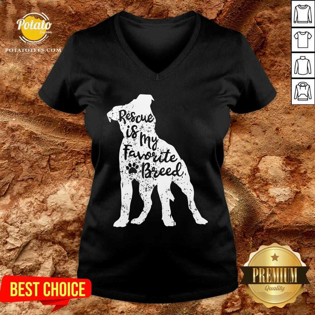 Women’s Rescue Is My Favorite Breed Pitbull Dog Pit Bull Mom Gift Shirt